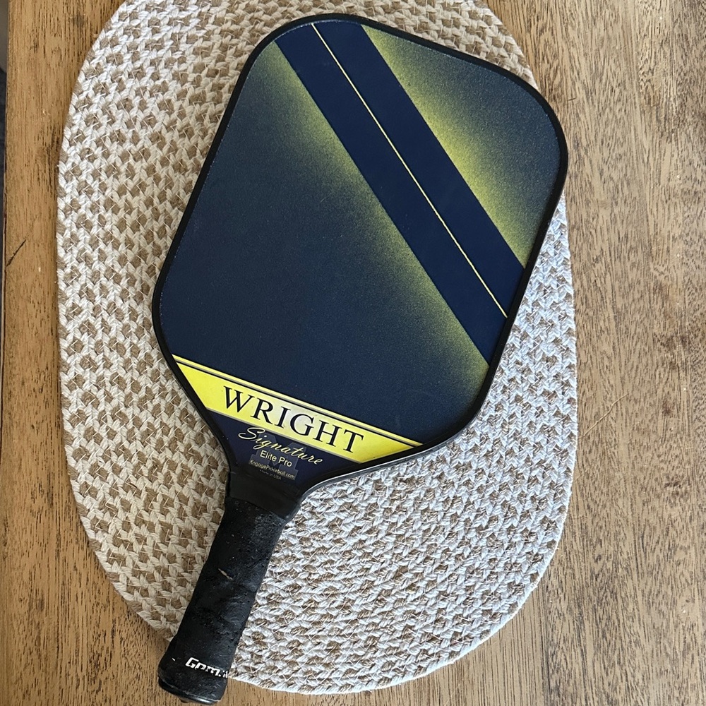 WRIGHT Signature Series ELITE PRO Pickleball Paddle - Blue and Yellow